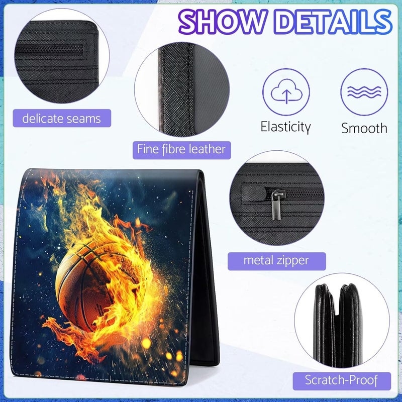 ZHIMEBYE Boys Wallet for Teens, Cool Kids Wallet for Boys Ages 8-10 9-12 11-15, Funny Basketball Leather Bifold Rfid Blocking, Coin Pocket Id Window for Teen Men Youth Guys Birthday Christmas Gifts - Image 5